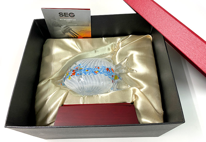 春池玻璃 多彩魚(白/青彩) 精裝盒